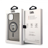 Karl Lagerfeld iPhone 15 -kuori Ikonik MagSafe Musta