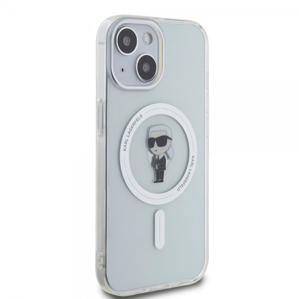 Karl Lagerfeld iPhone 15 -kuori Ikonik MagSafe Transparent