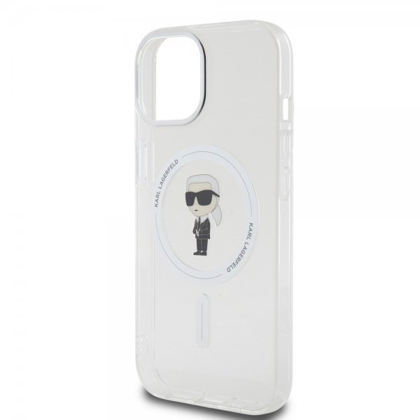 Karl Lagerfeld iPhone 15 -kuori Ikonik MagSafe Transparent