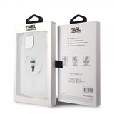 Karl Lagerfeld iPhone 15 -kuori Ikonik MagSafe Transparent