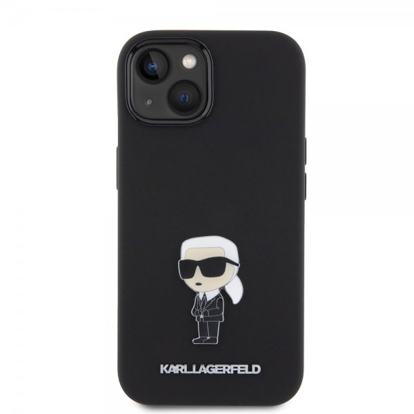 Karl Lagerfeld iPhone 15 -kuori Ikonik Metal Pin Musta