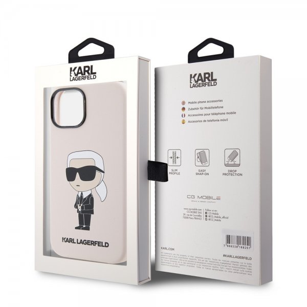 Karl Lagerfeld iPhone 15 -kuori Ikonik NFT Pinkki