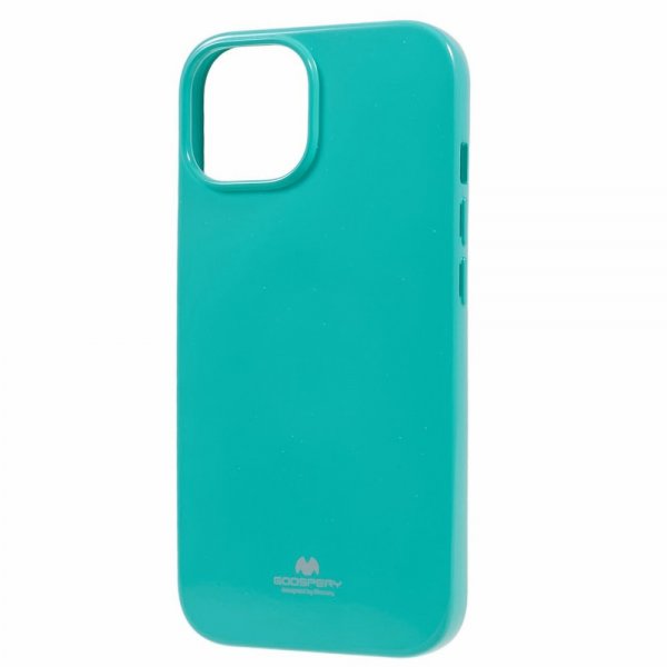 Mercury iPhone 15 Kuoret Jelly Glitter Syaani