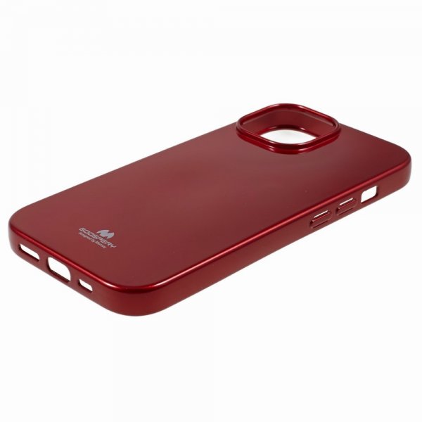 Mercury iPhone 15 Suojakuori Jelly Glitter Punainen