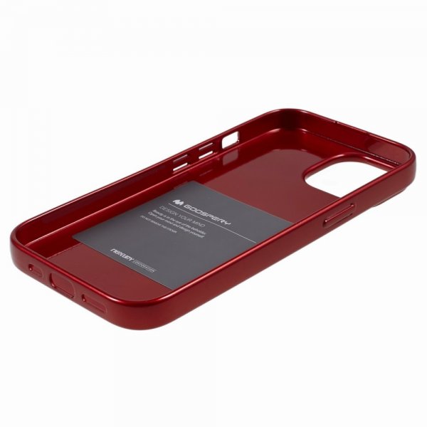 Mercury iPhone 15 Suojakuori Jelly Glitter Punainen
