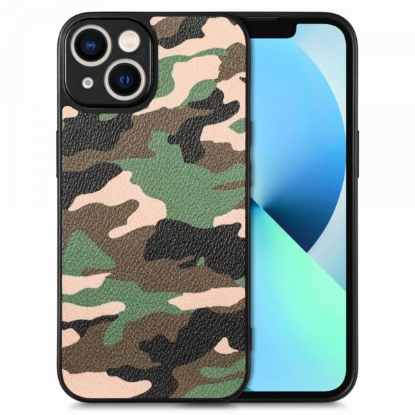 iPhone 15 -kuori, maastokuvioitu, vihreä