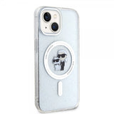Karl Lagerfeld iPhone 15 Kuori Karl & Choupette Glitter MagSafe Läpinäkyvä
