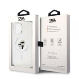 Karl Lagerfeld iPhone 15 Kuori Karl & Choupette Glitter MagSafe Läpinäkyvä