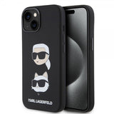 Karl Lagerfeld iPhone 15 Kuori Karl & Choupette Musta