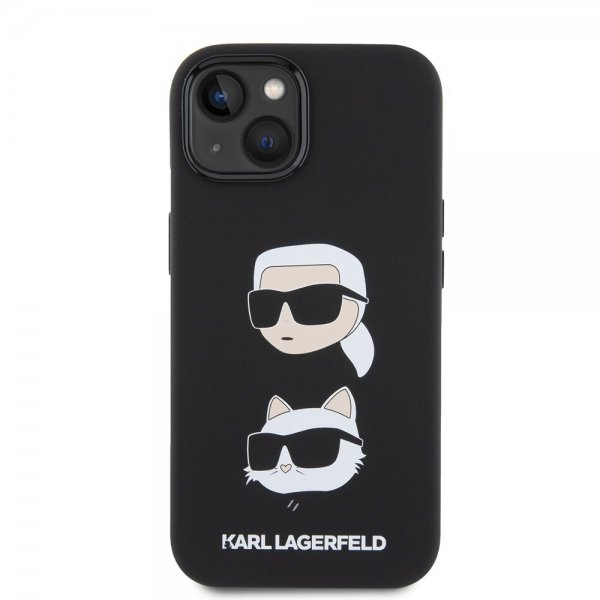 Karl Lagerfeld iPhone 15 Kuori Karl & Choupette Musta