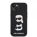 Karl Lagerfeld iPhone 15 Kuori Karl & Choupette Musta