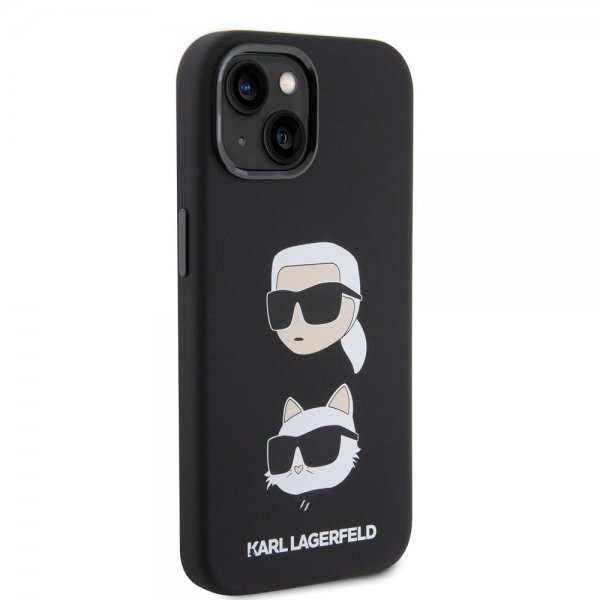 Karl Lagerfeld iPhone 15 Kuori Karl & Choupette Musta