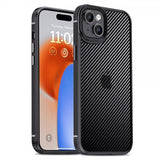 Ipaky iPhone 15 Kuoret Hiilikuitukuvio Musta