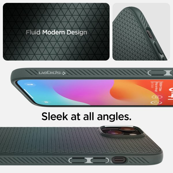 Spigen iPhone 15 -kuori Liquid Air Abyss Green