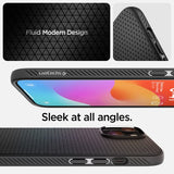 Spigen iPhone 15 -kuori, Liquid Air, mattamusta