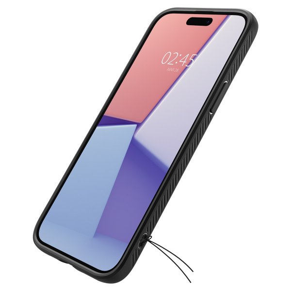 Spigen iPhone 15 -kuori, Liquid Air, mattamusta