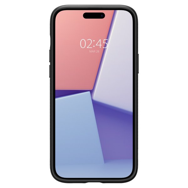 Spigen iPhone 15 -kuori, Liquid Air, mattamusta