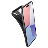 Spigen iPhone 15 -kuori, Liquid Air, mattamusta