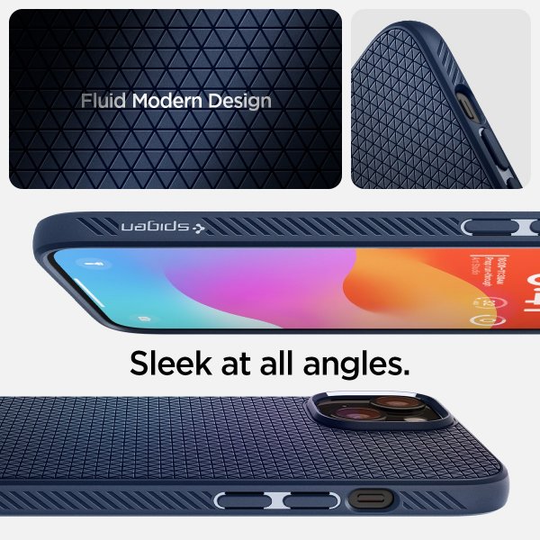 Spigen iPhone 15 -kuori Liquid Air Navy Blue