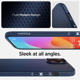 Spigen iPhone 15 -kuori Liquid Air Navy Blue