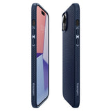 Spigen iPhone 15 -kuori Liquid Air Navy Blue