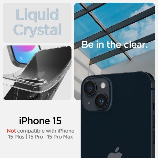 Spigen iPhone 15 Suojakuori Liquid Crystal Crystal Clear