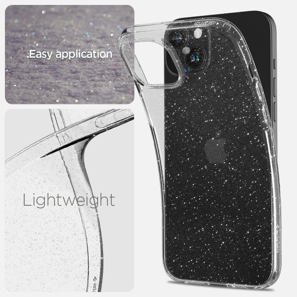 Spigen iPhone 15 -kuori Liquid Crystal Glitter Crystal Quartz