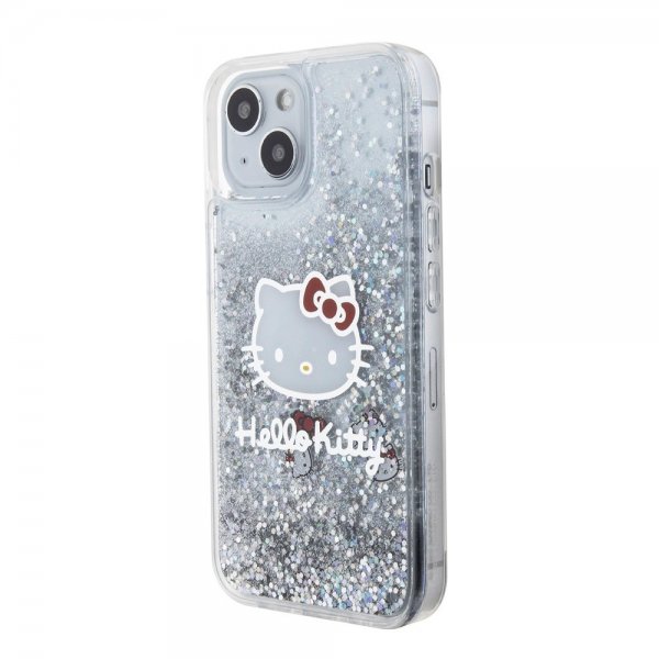 Hello Kitty iPhone 15 Kuori Nestemäinen Glitter Läpinäkyvä