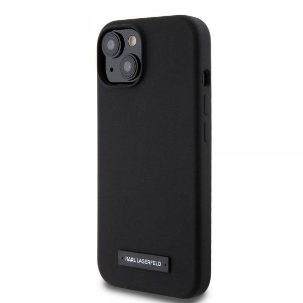 Karl Lagerfeld iPhone 15 Kuoret Liquid Silicone MagSafe Musta