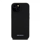 Karl Lagerfeld iPhone 15 Kuoret Liquid Silicone MagSafe Musta