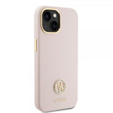Guess iPhone 15 Kuoret Liquid Silicone Metal Logo Pinkki