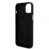 Guess iPhone 15 Kuoret Liquid Silicone Metal Logo Musta