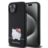 Hello Kitty iPhone 15 Kuori Liquid Silicone Musta