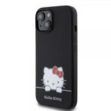 Hello Kitty iPhone 15 Kuori Liquid Silicone Musta