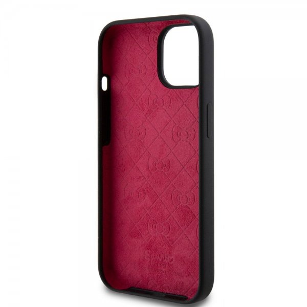 Hello Kitty iPhone 15 Kuori Liquid Silicone Musta