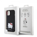 Hello Kitty iPhone 15 Kuori Liquid Silicone Musta