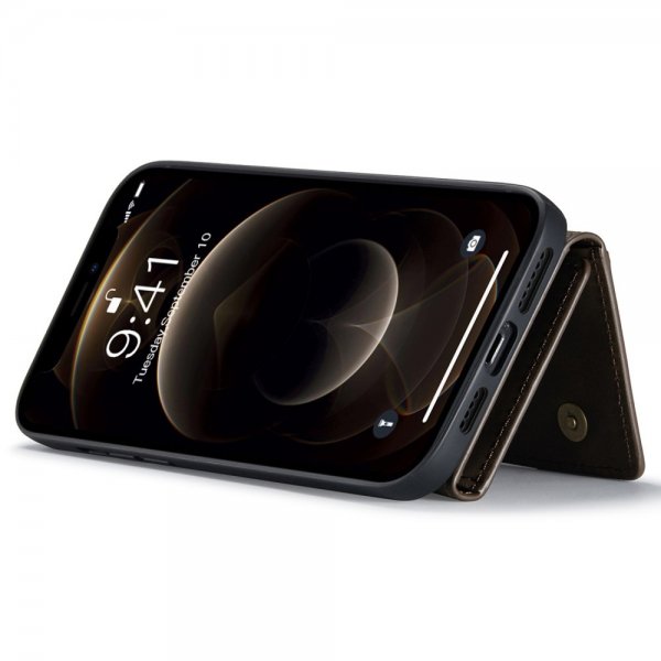 Dg.Ming iPhone 15 -suojakuori, M2-sarja, irrotettava korttipidike, kahvi