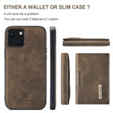 Dg.Ming iPhone 15 -suojakuori, M2-sarja, irrotettava korttipidike, kahvi