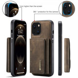 Dg.Ming iPhone 15 -suojakuori, M2-sarja, irrotettava korttipidike, kahvi