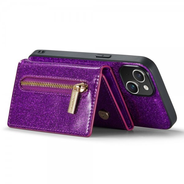 Dg.Ming iPhone 15 -suojakuori M3 Series irrotettava korttikotelo Glitter Violetti