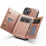 Dg.Ming iPhone 15 -kuoret, M3 Series, irrotettava korttikotelo, glitter ruusukulta
