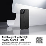 Pitaka iPhone 15 -kuori MagEZ Case 4, musta/harmaa twill