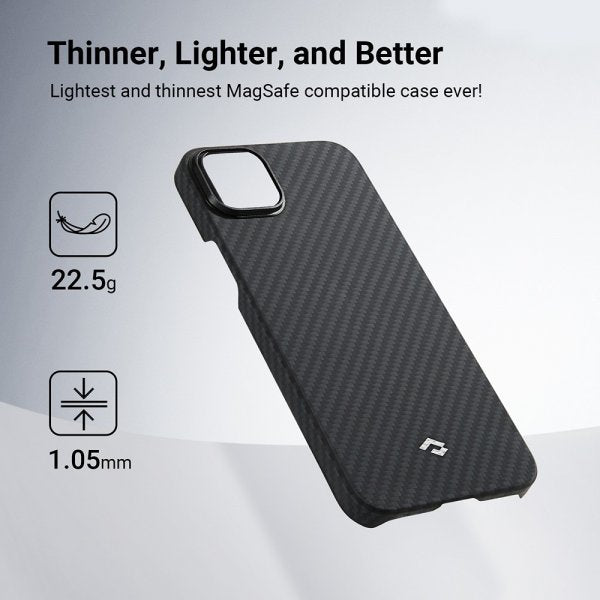 Pitaka iPhone 15 -kuori MagEZ Case 4, musta/harmaa twill