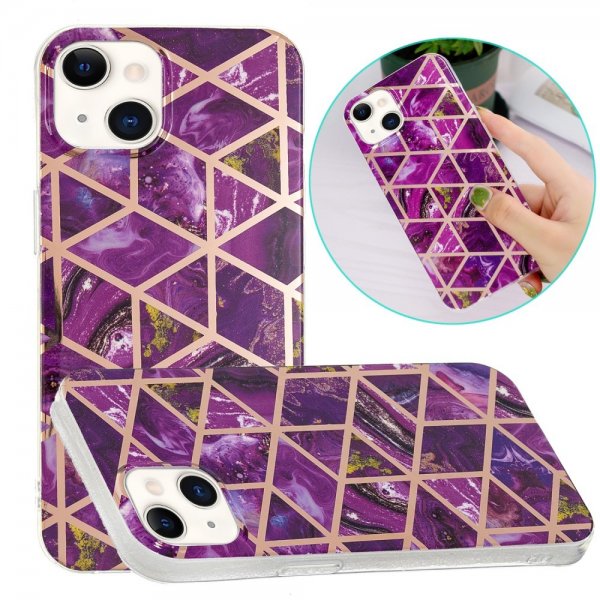iPhone 15 Kuori Marmorikuvio Violetti