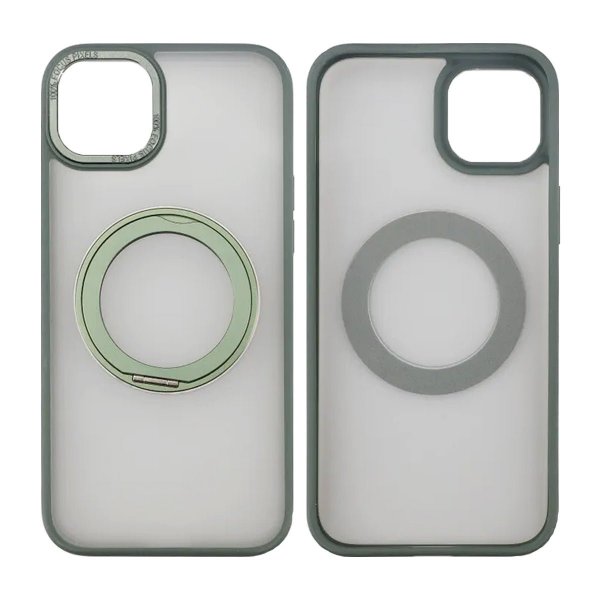 Rvelon iPhone 15 Suojakuori Kääntyvällä MagSafe Jalustalla Vihreä