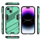 iPhone 15 -kuori jalustalla, vihreä