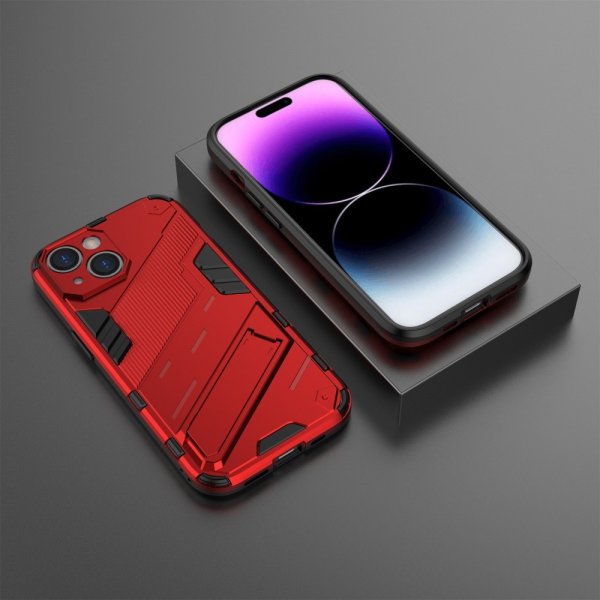 iPhone 15 -kuori jalustalla, punainen