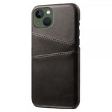 iPhone 15 -kuori, jossa kaksi korttipaikkaa, musta
