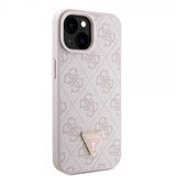 Guess iPhone 15 Kuoret Metalli Logo Strassit Olkahihna Vaaleanpunainen