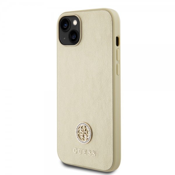 Guess iPhone 15 Kuoret Metalli Logo Strass Kulta